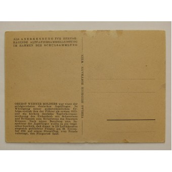 Carte postale Luftwaffe avec Werner Mölders. Espenlaub militaria